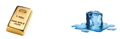 Gold and ice as examples of pure substances