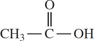 Ethanoic acid (acetic acid) structure