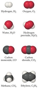 Molecular models of common compounds