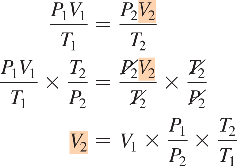 Combined Gas Law equation rearrangement