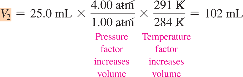 Combined Gas Law calculation