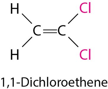 Cis and trans isomers of 1,2-dichloroethene and 1,1-dichloroethene (no isomerism)