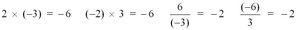 Multiplication and division of positive and negative numbers (negative result)