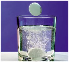 Antacid tablet in water