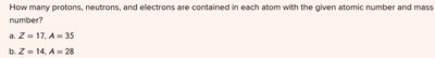 Atomic number and mass number question
