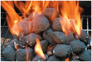 Chemical change: burning charcoal