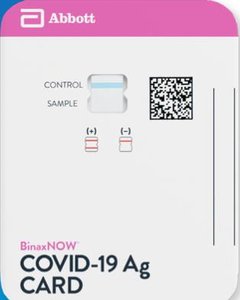COVID-19 test procedure and result card