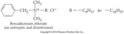 Structure of benzalkonium chloride, a quaternary ammonium salt