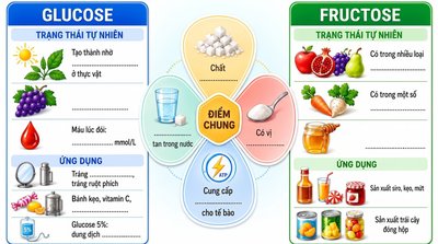 So sánh glucose và fructose