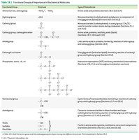 Functional groups in biomolecules