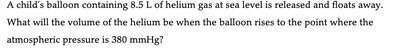 Boyle's Law practice problem with balloon