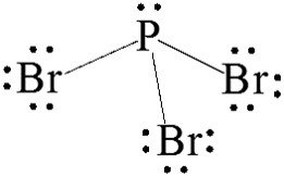 Lewis structure of PBr3