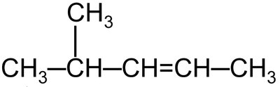 Numbered alkene chain with methyl substituent