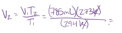 Charles's Law calculation example