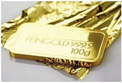 Gold ingot and gold leaf
