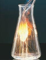 Steel wool burning in pure oxygen
