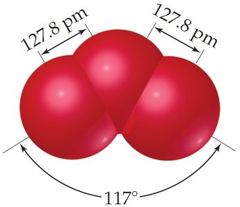 Resonance structures and electron density in ozone