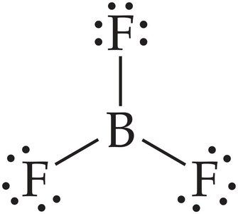 Lewis structure for BF3 (fewer than eight electrons)