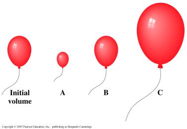 Boyle's law: balloon volume diagram