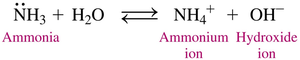 Ammonia acting as a base in water