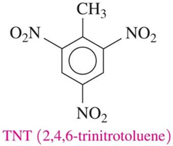 Structure of TNT (trinitrotoluene)