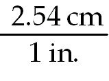 2.54 cm per 1 in.
