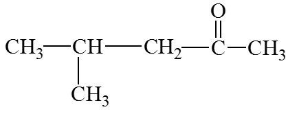 Skeletal structure of an organic compound with a ketone functional group and a methyl substituent
