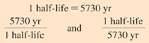 Half-life conversion factors for C-14
