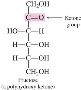 Structure of fructose (a ketose)