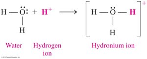 Formation of hydronium ion