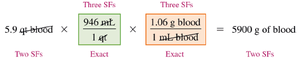 Conversion factor setup for blood mass calculation
