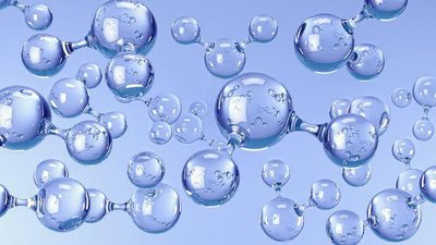 Water molecules, illustrating hydration