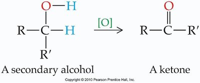 Secondary alcohol oxidation to ketone