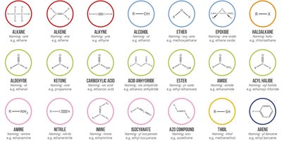 Common functional groups in organic chemistry