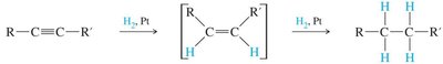 Reduction of alkynes to alkanes