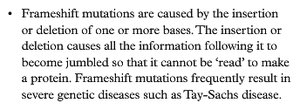 Table of common agents that cause mutations
