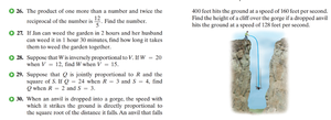 A page of a math test with a cliff and ant problem