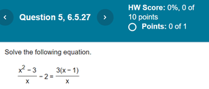 Rational equation example from homework