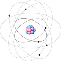 Diagram of an atom showing nucleus and electron orbits