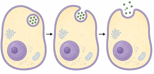 Exocytosis process in a cell