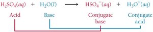 Conjugate acid-base pairs with water and ammonia
