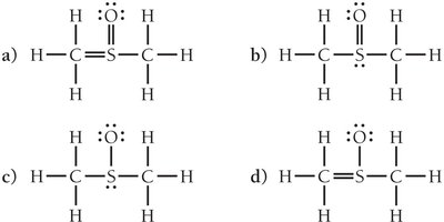 Possible Lewis structures for CH3SOCH3