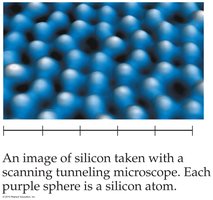 Scanning tunneling microscope image of silicon atoms
