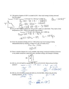 Energy diagram and calculations for water cooling
