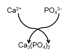 Formation of calcium phosphate from ions
