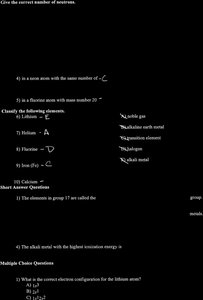 Element symbol multiple choice