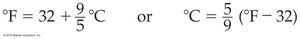 Temperature conversion equations