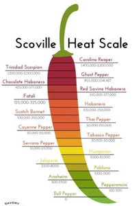 Scoville heat scale for peppers