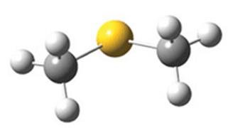 Dimethyl sulfide molecular model