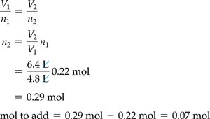 Avogadro's law calculation example